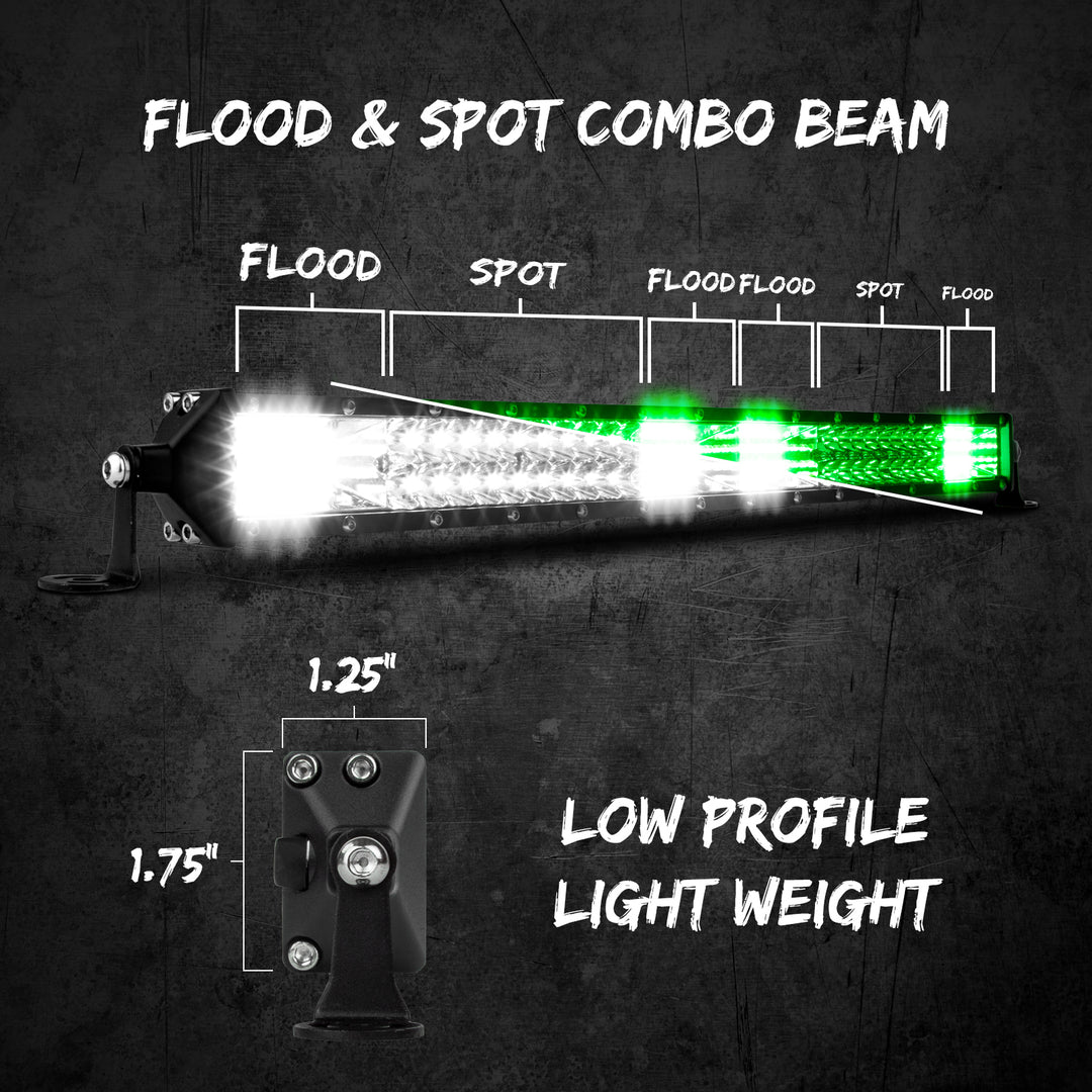 XK Glow 2-N-1 LED Light Bar - White and Green