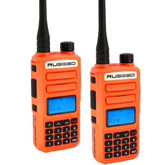 Rugged Radios GMR2 PLUS GMRS Handheld Radio 2-Pack - Safety Orange