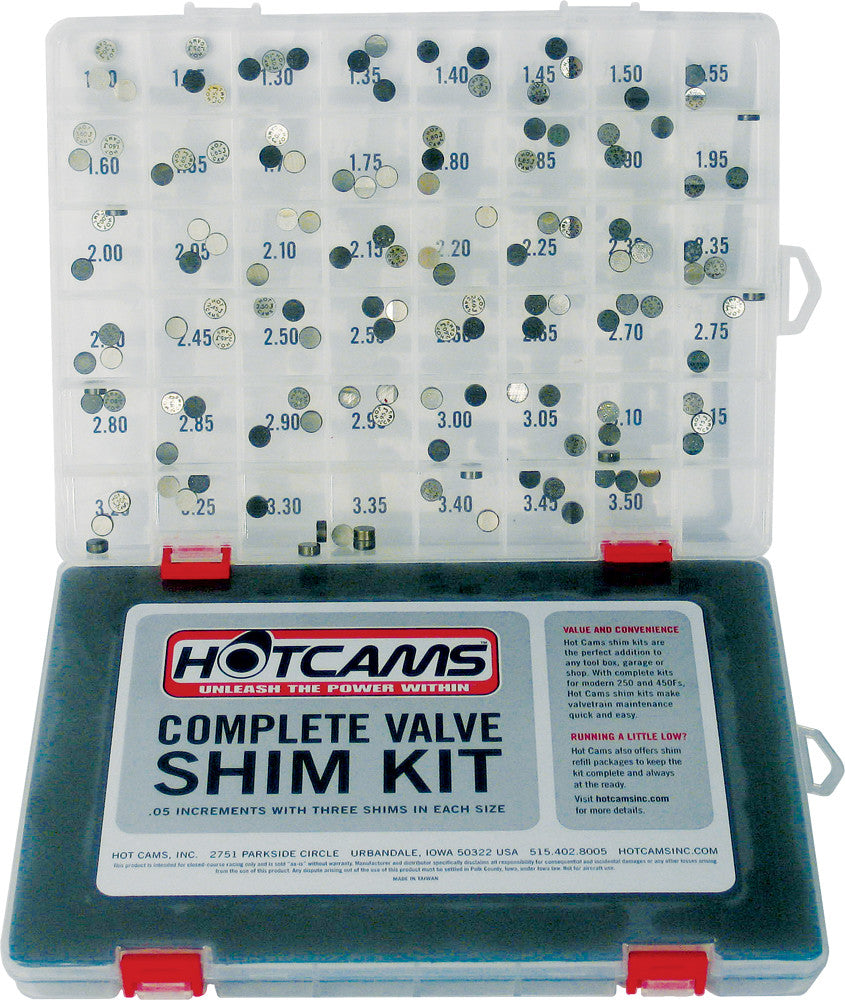 Hot Cams Valve Shim Kit 141pc 9.48mm – Honda / Kawasaki / Suzuki / Yamaha (HCSHIM02)
