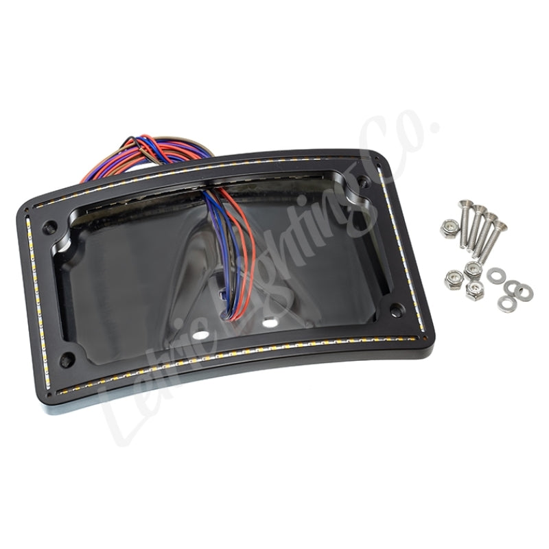 Letric Lighting 1999-2003 Sportster Perfect Plate Light Black Curved License Plate Frame
