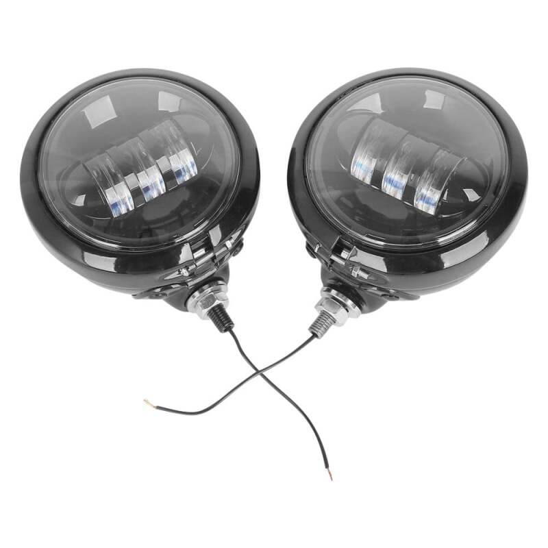 Letric Lighting 4.5in Passing Lamps Black - Harley-Davidson