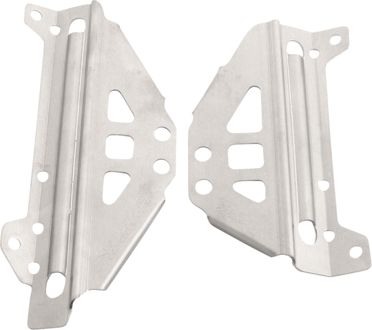 Works Connection Radiator Brace Set Silver - Kawasaki KX450F 2012-2015