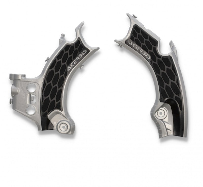 Acerbis X-Grip Frame Guards - 21+ Hon CRF250/450 - Silver/Black