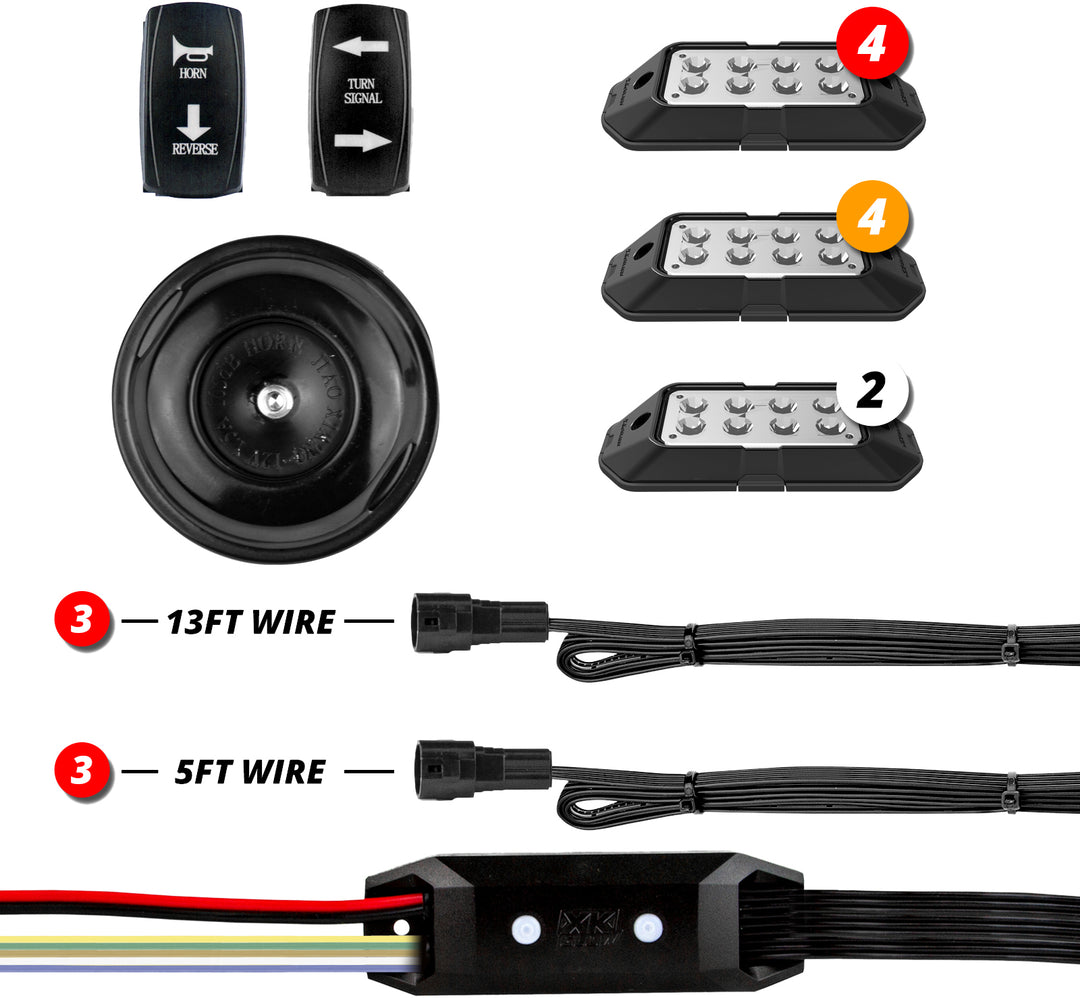XK Glow Plug-and-Play UTV Turn Signal Kit with Horn - Advanced