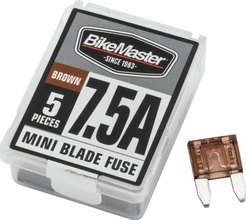 BikeMaster 5Piece 7.5A Replacement Mini Blade Fuse