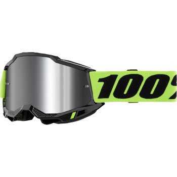 100% Accuri 2 Goggle – Neon Yellow with Silver Mirror Lens - Dune Goons