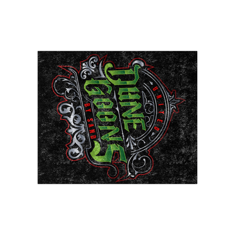 Crushed Velvet Blanket - 'Dune Goons' Gothic Neon Logo Throw
