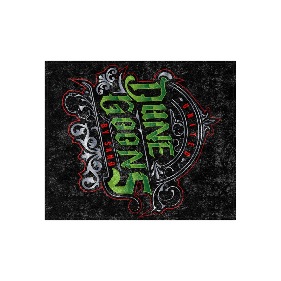 Crushed Velvet Blanket - 'Dune Goons' Gothic Neon Logo Throw