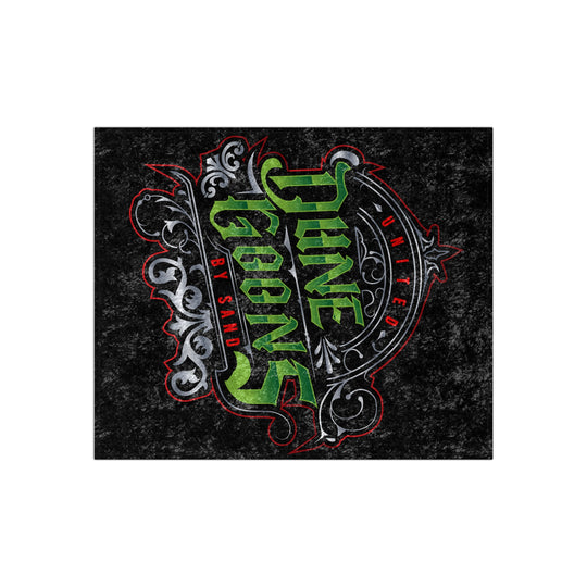 Crushed Velvet Blanket - 'Dune Goons' Gothic Neon Logo Throw