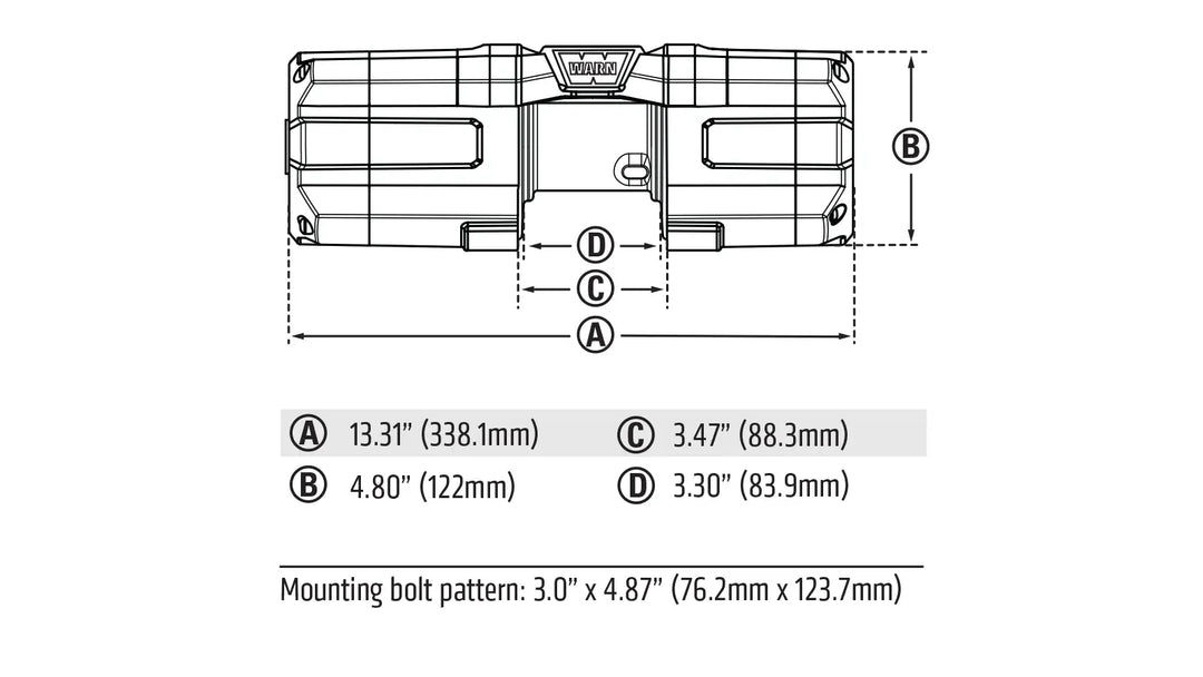 Warn AXON 35 Plow Mode Winch - 3500 lb Steel Rope ATV / UTV