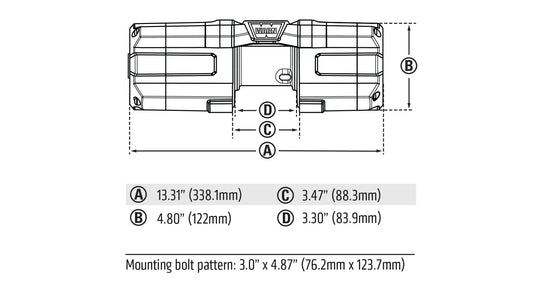 Warn AXON 45RC Plow Mode Winch - 4500 lb Short Drum Synthetic Rope UTV / ATV