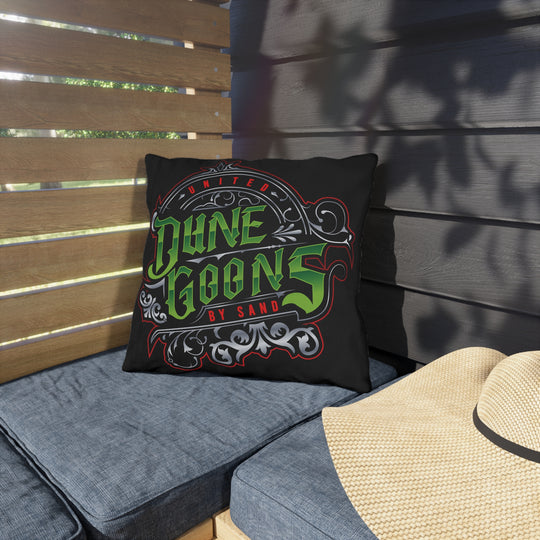 Dune Goons Outdoor Pillow — Bold Green Vintage Surf/Beach Accent