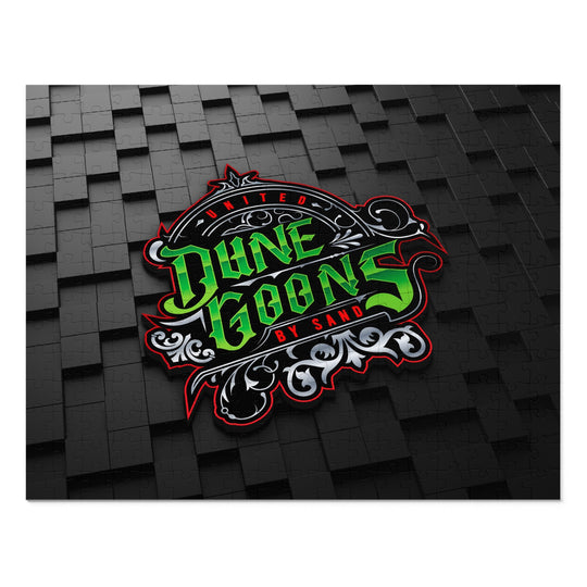 Dune Goons Logo Jigsaw Puzzle with Tin — Dark Graphic Puzzle for Gamers & Collectors