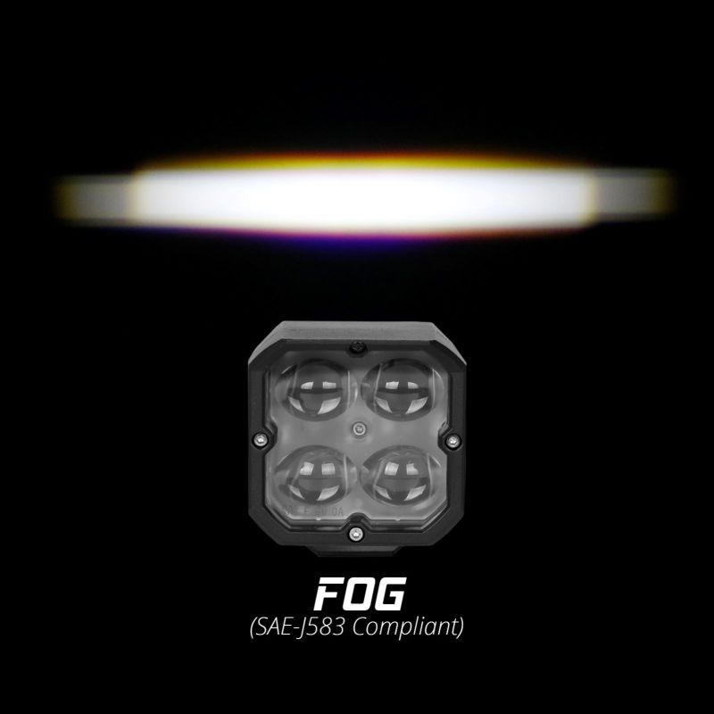 XK Glow XKchrome 20w LED Cube Light w/RGB Accent Light Kit w/Controller- Fog Beam 2pc