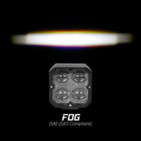 XK Glow XKchrome 20w LED Cube Light w/RGB Accent Light Kit w/Controller- Fog Beam 2pc