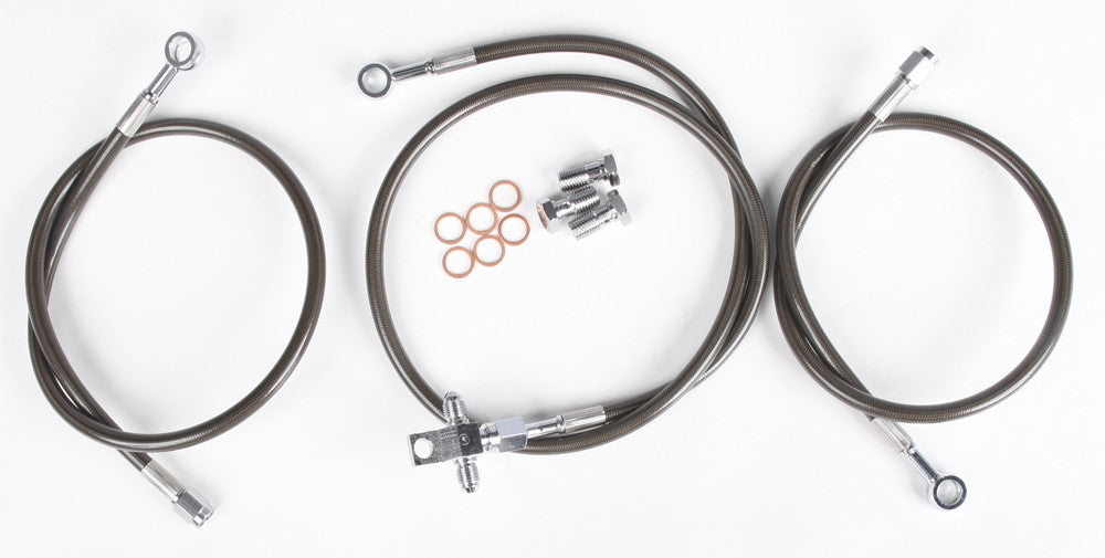 Streamline Front Brake Line Kit 3-Line +2 in Smoke