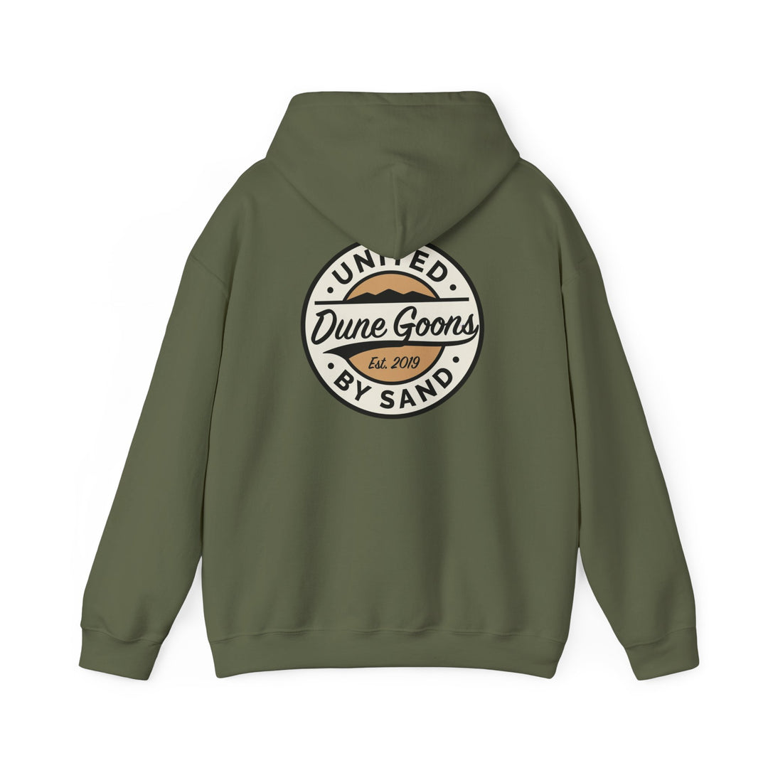 Dune Goons 2026 Logo Hoodie — Sand Dune Graphic Pullover