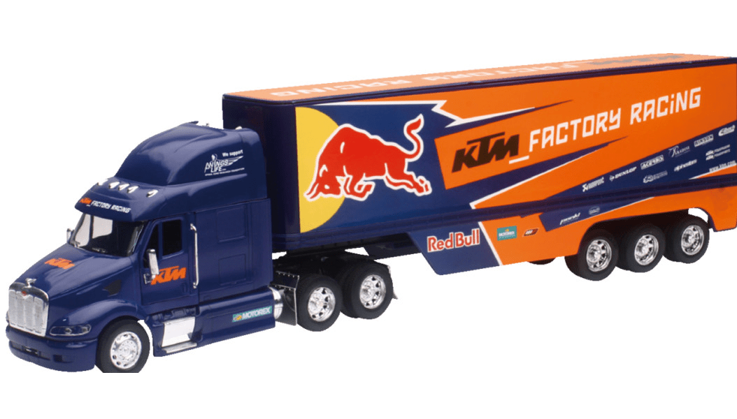 1:32 Race Team Die - Cast Hauler Toy Truck – Motocross Replica - Dune Goons