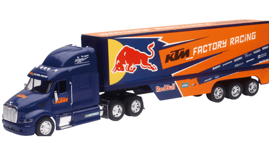 1:32 Race Team Die - Cast Hauler Toy Truck – Motocross Replica - Dune Goons