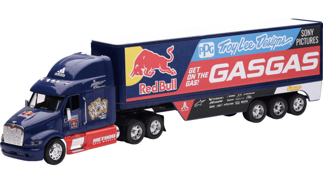 1:32 Race Team Die - Cast Hauler Toy Truck – Motocross Replica - Dune Goons