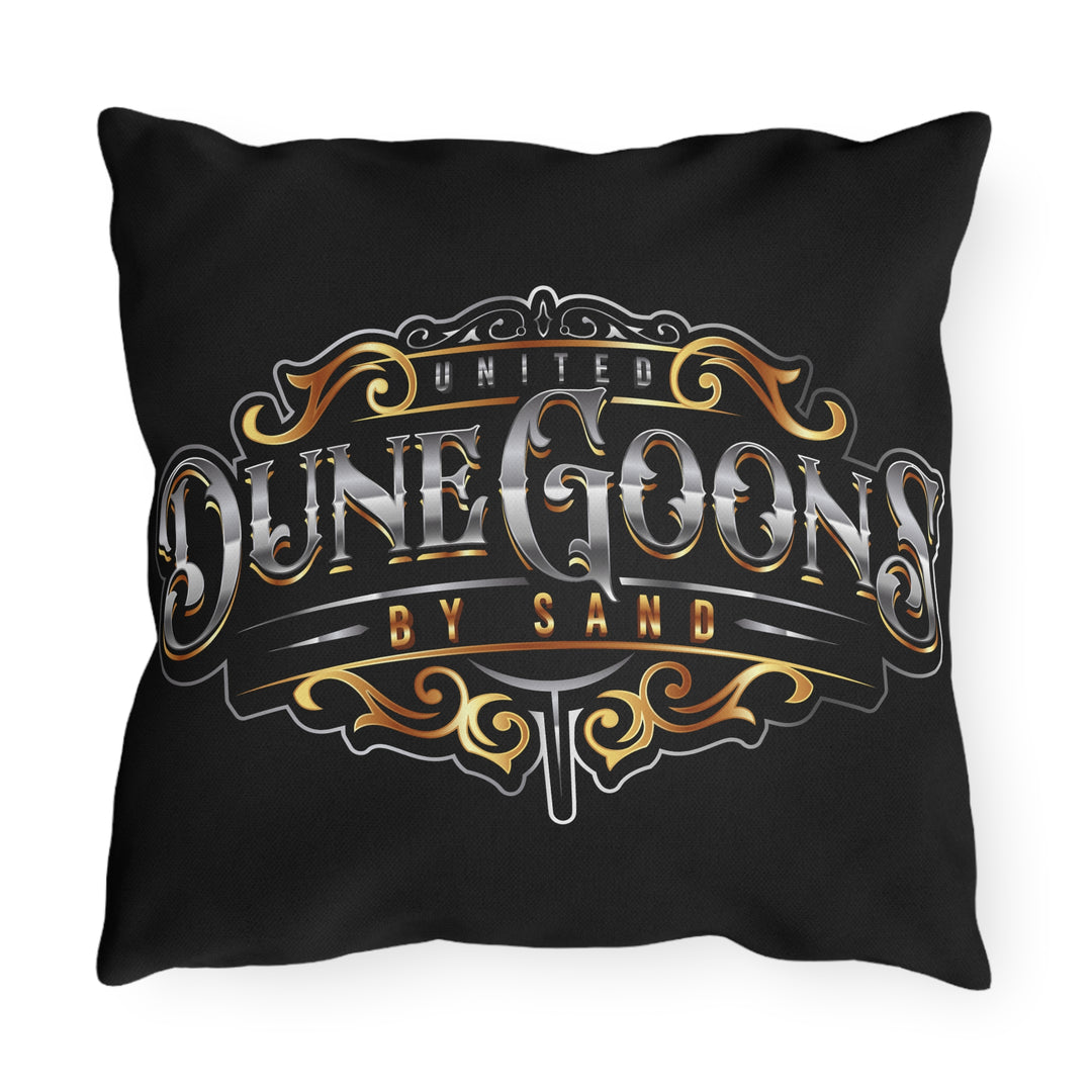 Dune Goons Outdoor Pillow — Bold Green Vintage Surf/Beach Accent