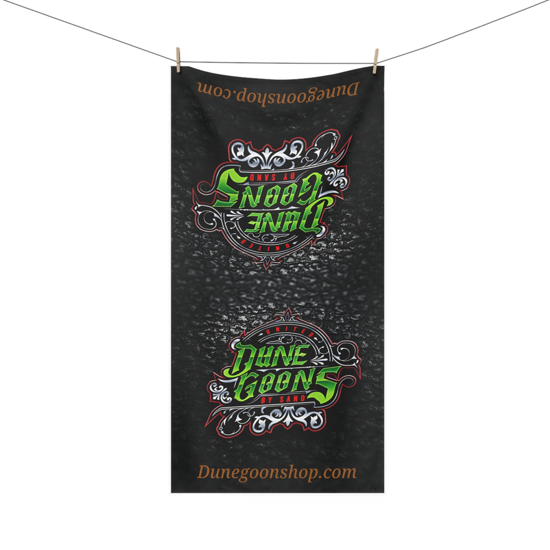 Dune Goons Logo Bike Towel — Black Graphic Cotton-Mink Blend