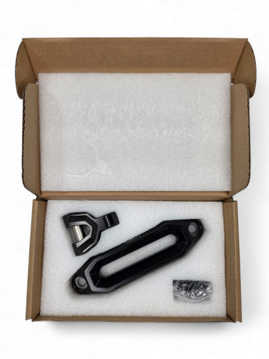 Elektric Offroad Winch Hawse Fairlead And Hook Combo Anodized Black