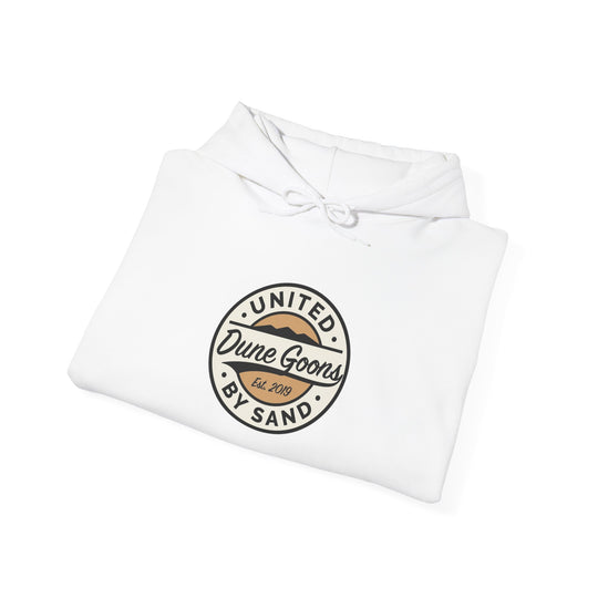 Dune Goons 2026 Logo Hoodie — Sand Dune Graphic Pullover