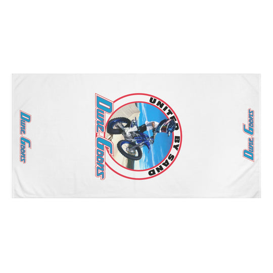 Dune Goons Motocross Beach Towel — "United By Sand" Bike Graphic