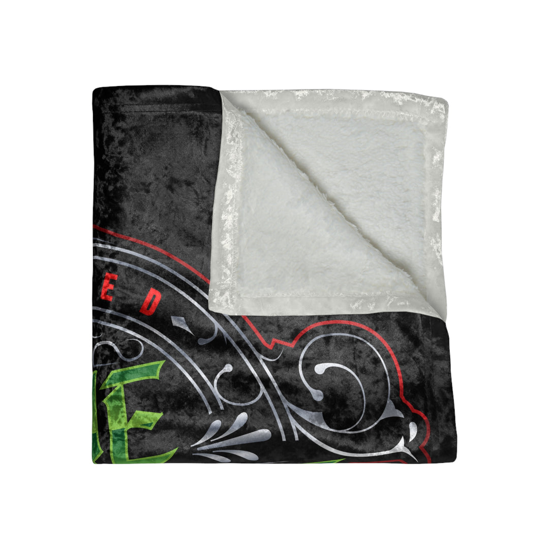 Crushed Velvet Blanket - 'Dune Goons' Gothic Neon Logo Throw