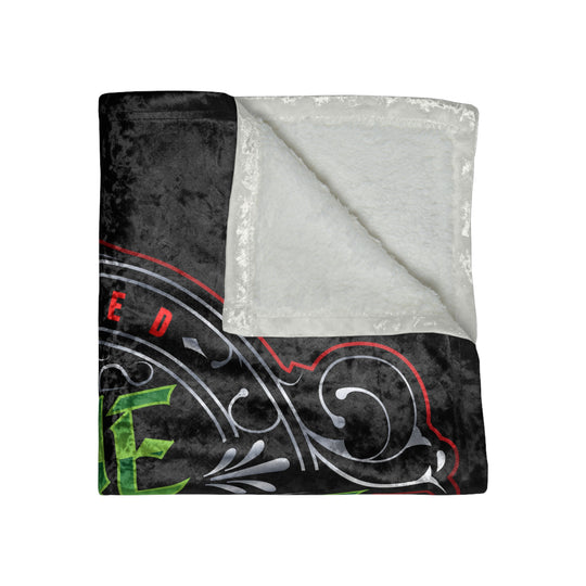 Crushed Velvet Blanket - 'Dune Goons' Gothic Neon Logo Throw
