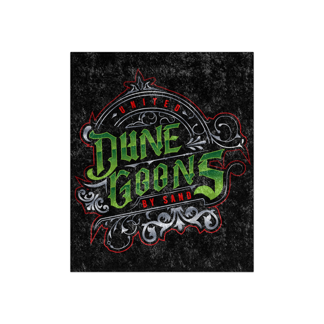 Crushed Velvet Blanket - 'Dune Goons' Gothic Neon Logo Throw