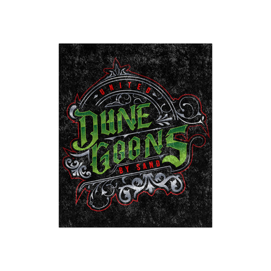 Crushed Velvet Blanket - 'Dune Goons' Gothic Neon Logo Throw