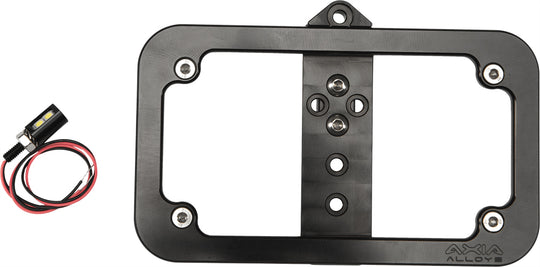 Axia Alloys Billet Lighted License Plate Frame - Bolt-On - Black