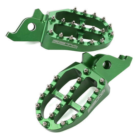 Zeta Aluminum Footpegs Green