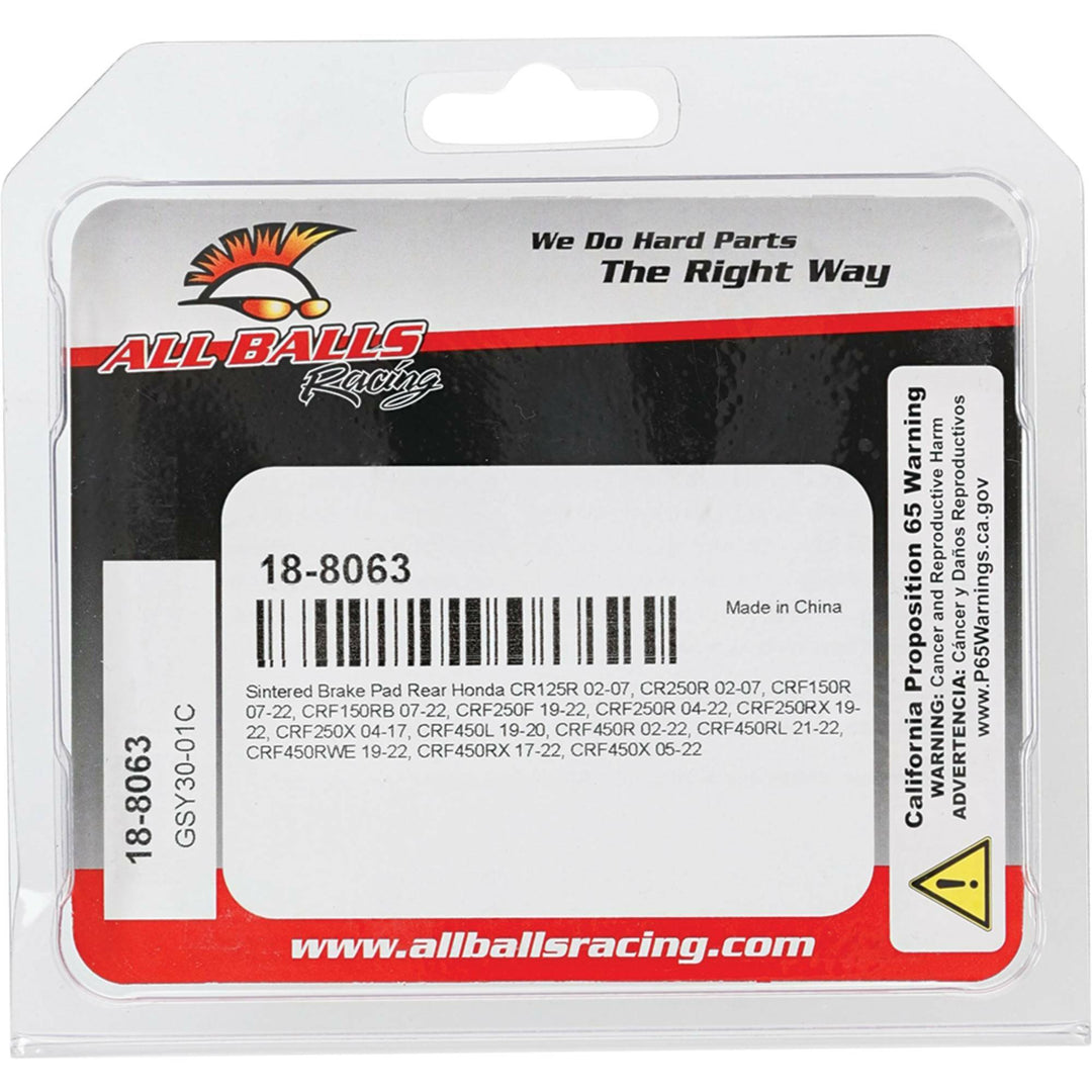All Balls Sintered Brake Pads 18-8063