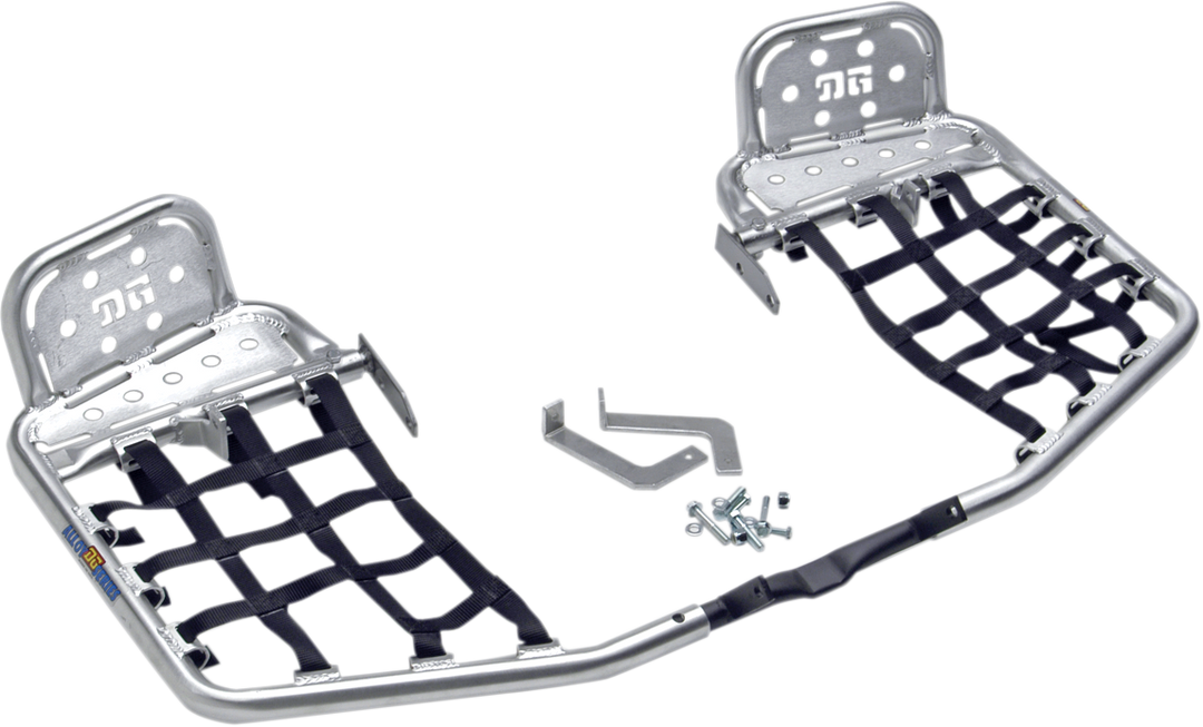 DG Performance Heel Guard Nerf Bar 1-1/4" Silver/Black - Suzuki LTZ400 2004-2008