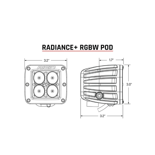 Rigid Radiance+ RGBW LED Pod Lights - Pair