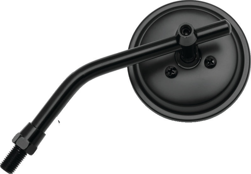 BikeMaster 3in Adjustable Round Mirror 10mm - Each - Black