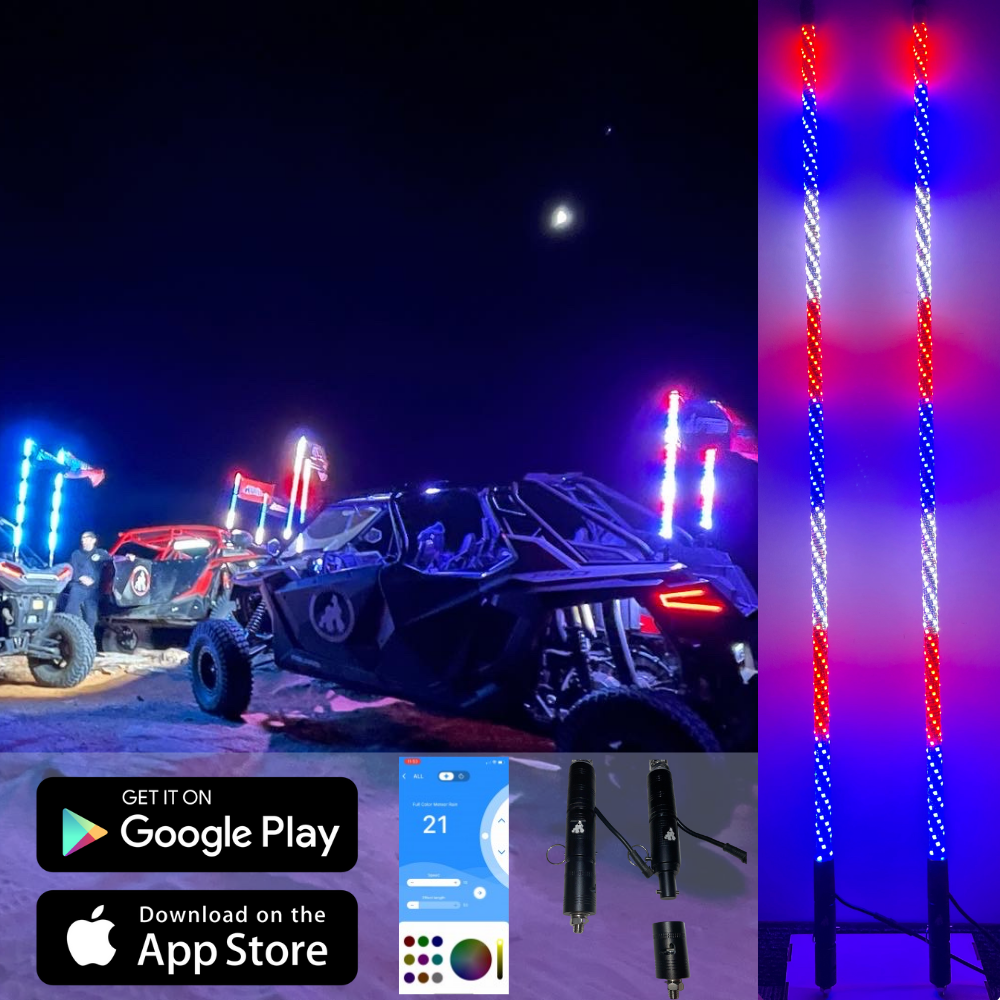 4' LED Whip Elite HD II Single Whip Pressure Release Mount