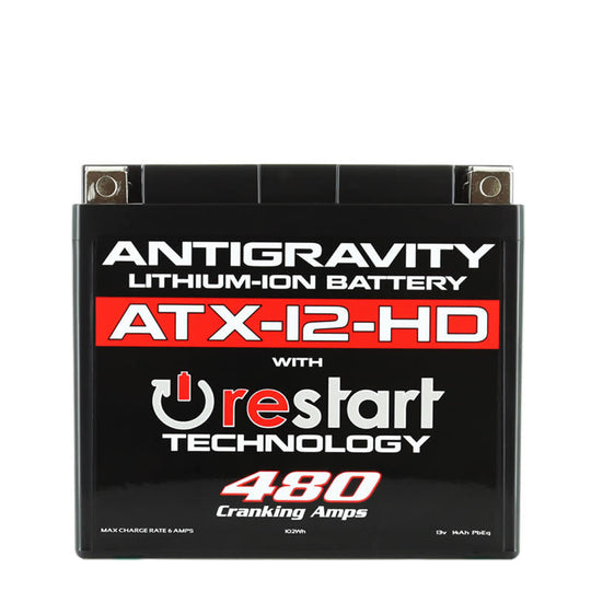 Antigravity YTX12 High Power Lithium Battery w/ Re-Start AG-ATX12-HD-RS