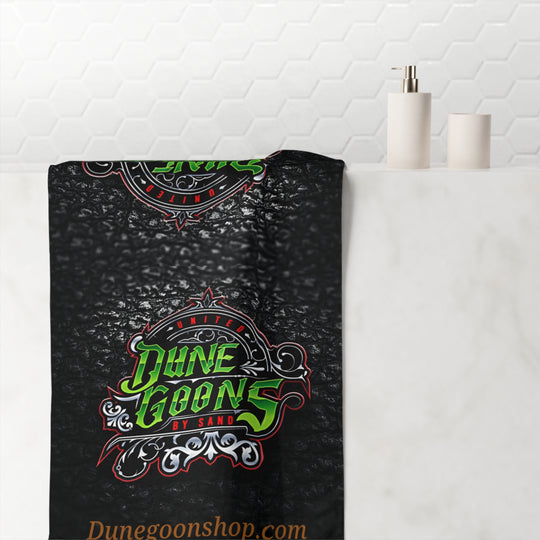 Dune Goons Logo Bike Towel — Black Graphic Cotton-Mink Blend