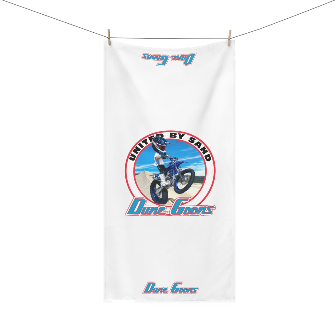 Dune Goons Motocross Beach Towel — "United By Sand" Bike Graphic