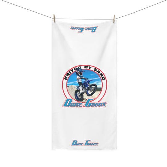 Dune Goons Motocross Beach Towel — "United By Sand" Bike Graphic