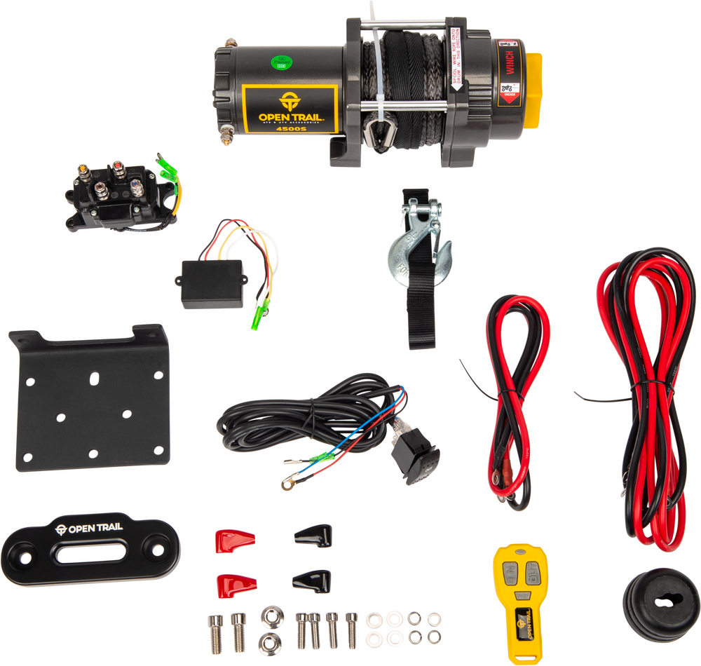 Open Trail 4500 lb Winch - Synthetic Rope