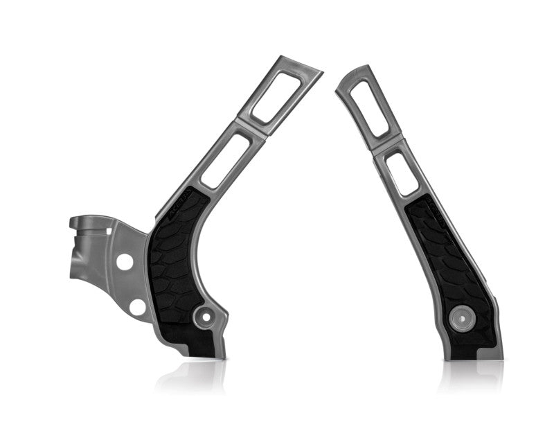 Acerbis X-Grip Frame Guards - Fantic/Yam YZ125-250 - Silver/Black