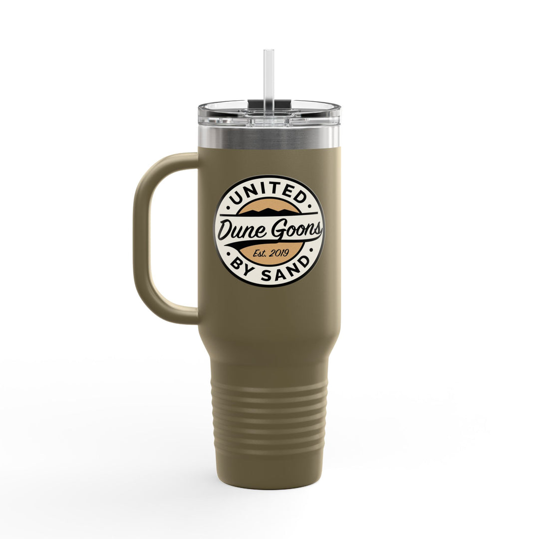 40oz Insulated Travel Mug — 'Dune Goons' Desert Racing Logo Tumbler