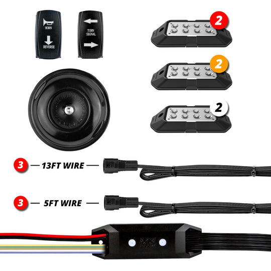 XK Glow Plug-and-Play UTV Turn Signal Kit with Horn - Standard