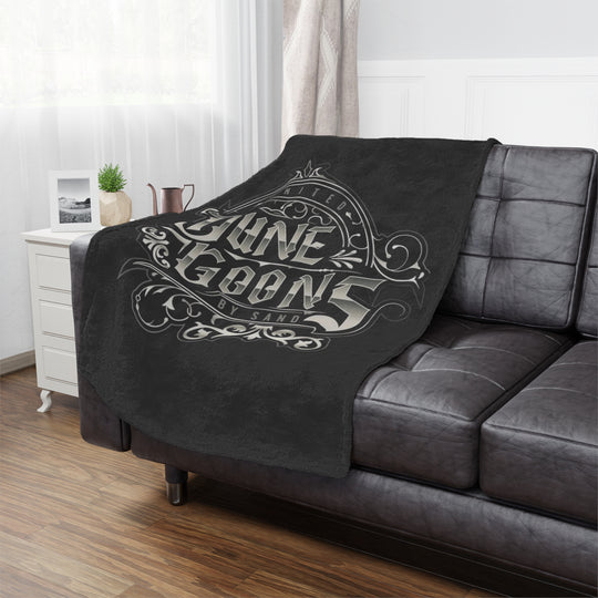 Minky Blanket — 'Dune Goons by Sand' Vintage Gothic Badges Plush Throw