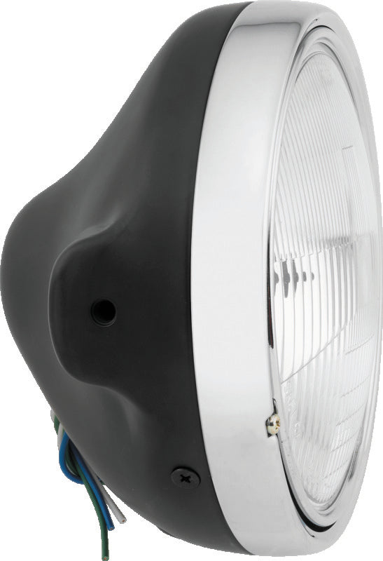 BikeMaster 7in Slim Headlight Side Mount - Black